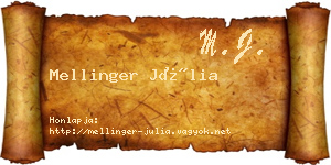 Mellinger Júlia névjegykártya
